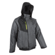GOMA JACHETA DE IARNA RIPSTOP CU GLUGA, DE CULOARE GRI-NEAGRA-