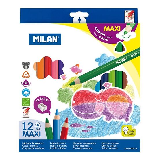 Creion color 12 culori Maxi triunghiular MILAN