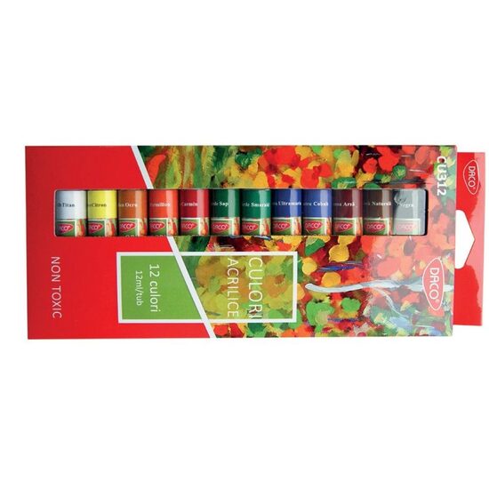 Culori acril 12 culori 12 ml DACO