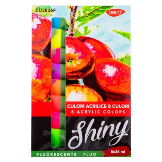 Culori acril fluorescente 8 culori 36 ml DACO