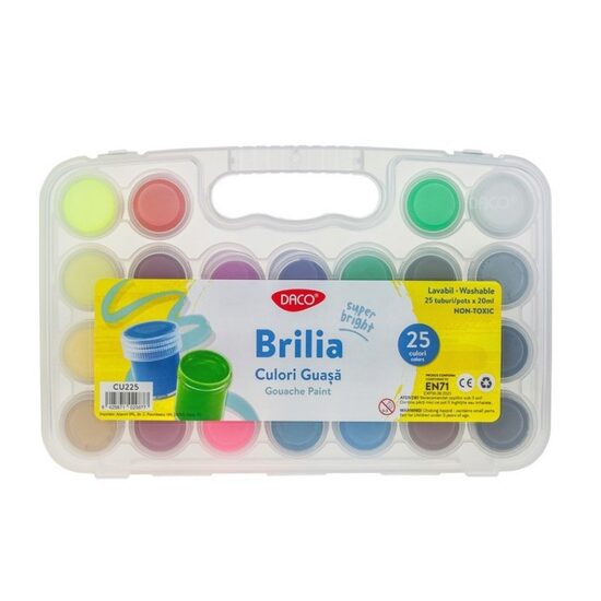 Culori guașa 25 culori 20 ml Brilia DACO