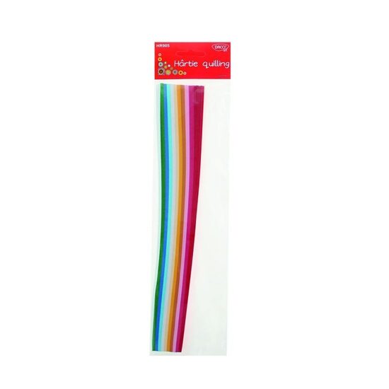 Hartie quilling 30x1 cm 300/set 10 culori DACO