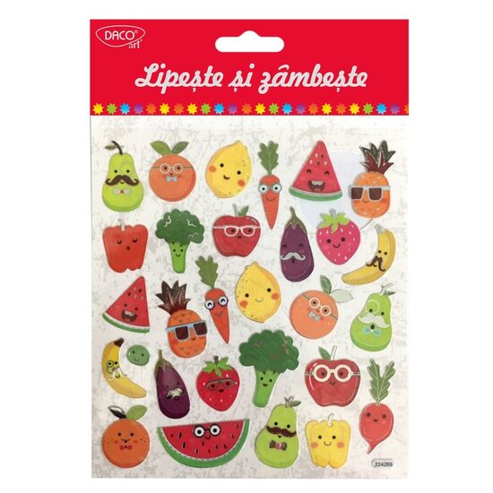 Abțibild - AB026 Fructe și Legume Lipește și zâmbește DACO