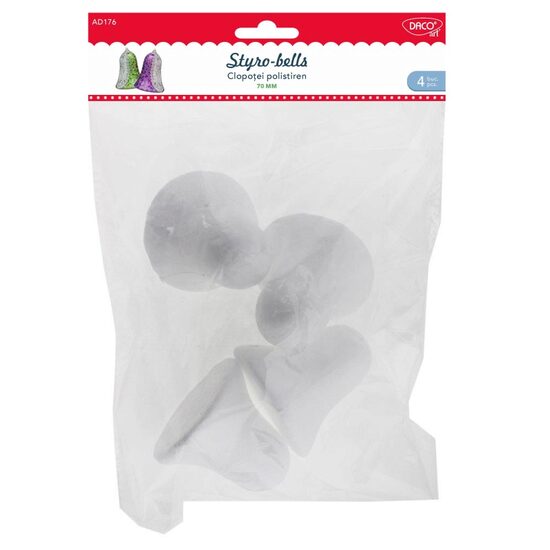 Clopoței polistiren Set 4, 7 cm DACO