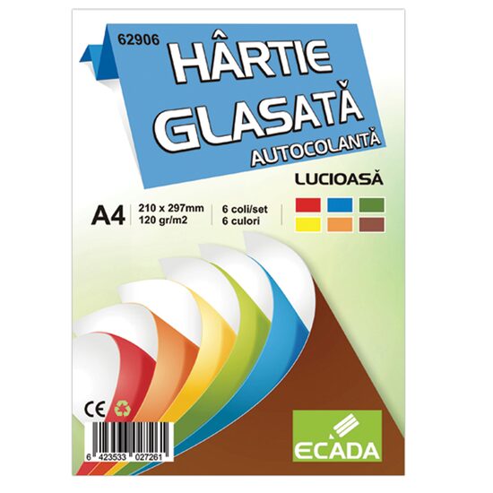 Hartie glasata autocolanta 6 file/set ECADA