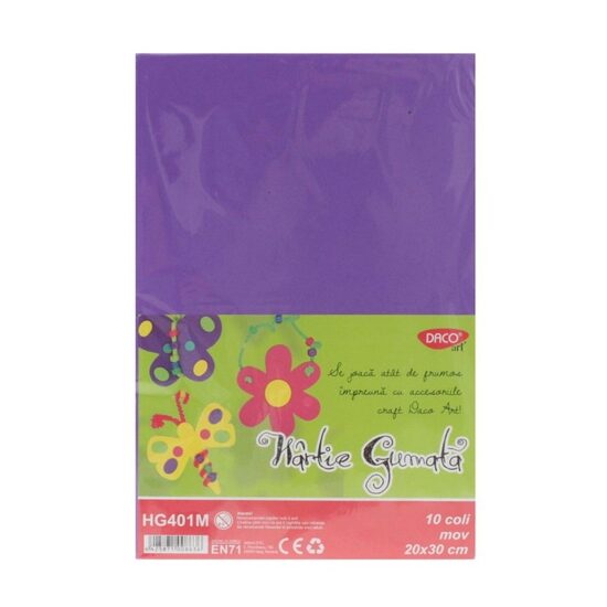 Hartie gumata 10 coli Mov DACO