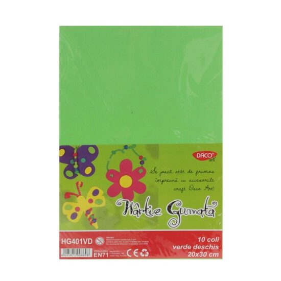 Hartie gumata 10 coli Verde deschis DACO