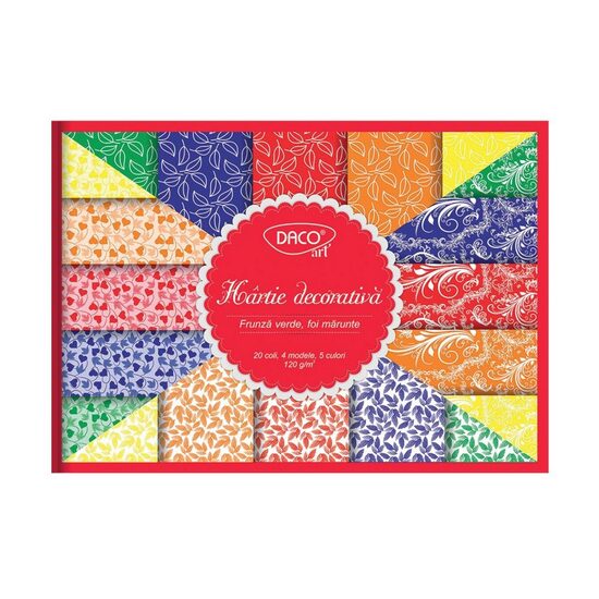 Hartie decorativa A4 20 coli Frunze DACO HR922