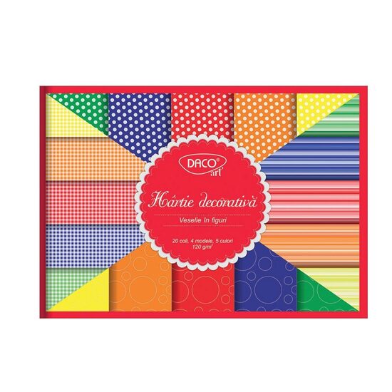 Hartie decorativa A4 20 coli Veselie DACO HR923
