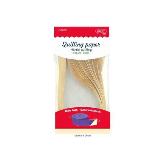Hartie quilling 42.5x0.5 cm 100/set Crem DACO