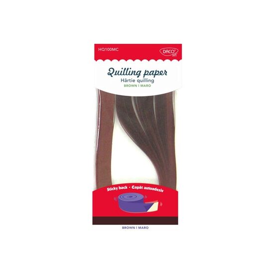 Hartie quilling 42.5x0.5 cm 100/set Maro ciocolata DACO