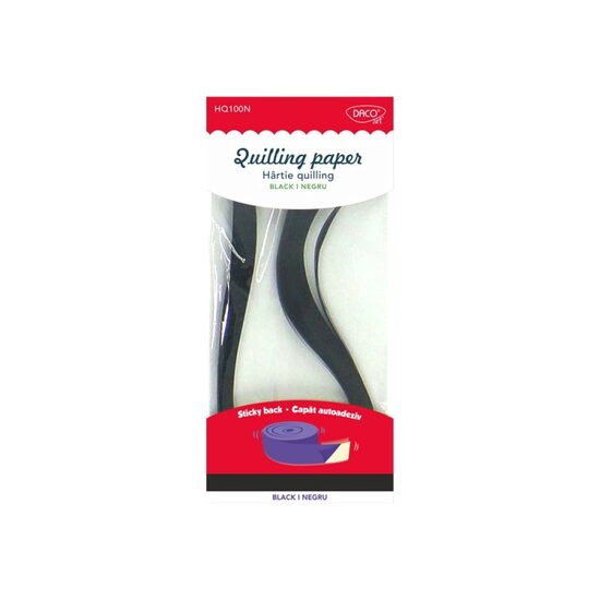 Hartie quilling 42.5x0.5 cm 100/set Negru DACO