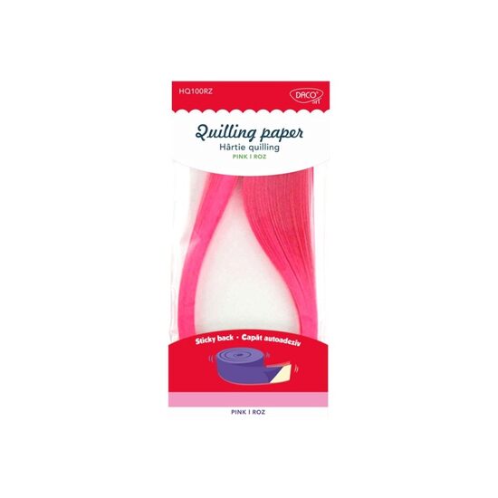 Hartie quilling 42.5x0.5 cm 100/set Roz DACO
