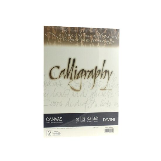 Hartie caligrafie A4 Canvas 100 g/mp Alb FAVINI