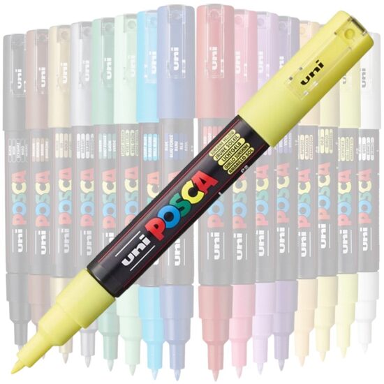 Marker UNI Posca PC-1M, varf rotund, 0.7mm Sunshine yellow