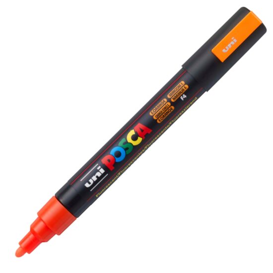 Marker UNI Posca PC-5M, varf rotund, 1.8-2.5mm Portocaliu inchis