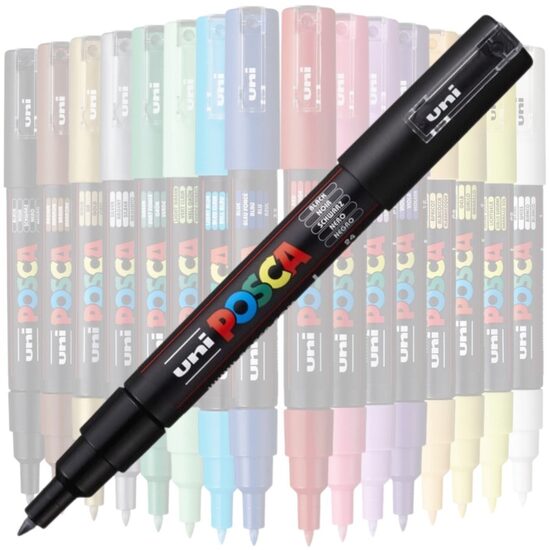 Marker UNI Posca PC-1M, varf rotund, 0.7mm Negru