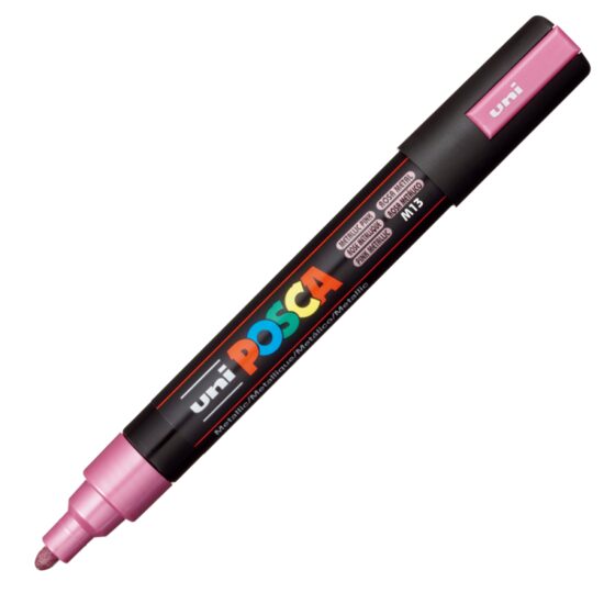 Marker UNI Posca PC-5M, varf rotund, 1.8-2.5mm Rosu metalizat