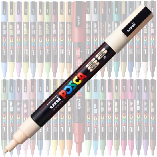 Marker UNI Posca PC-3M, varf rotund, 0.9-1.3mm Bej