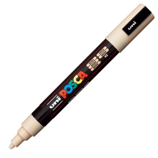 Marker UNI Posca PC-5M, varf rotund, 1.8-2.5mm Bej