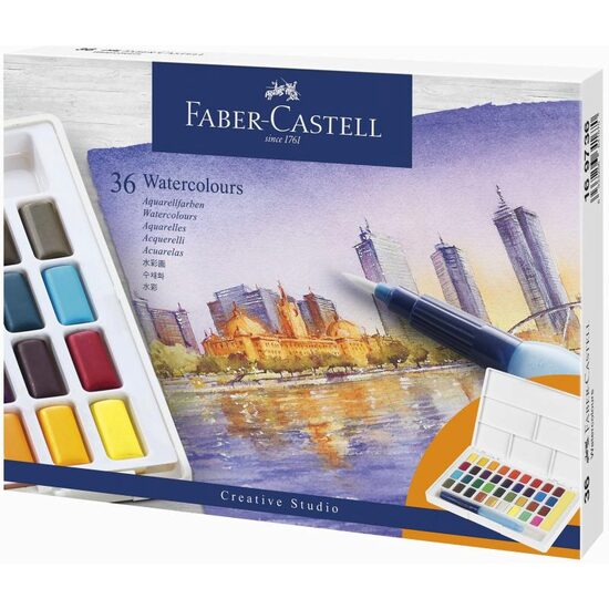 Acuarele 36 culori creative studio Faber-castell