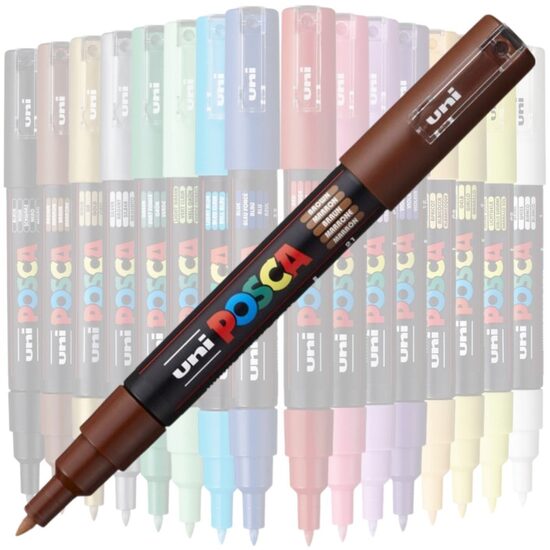 Marker UNI Posca PC-1M, varf rotund, 0.7mm Maro