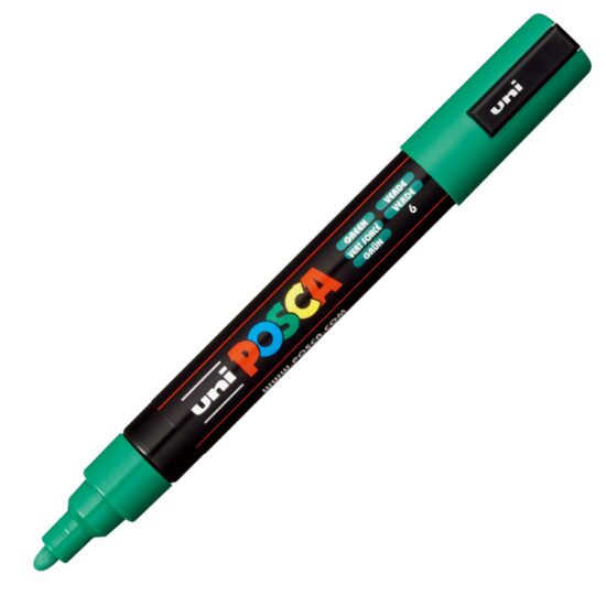 Marker UNI Posca PC-5M, varf rotund, 1.8-2.5mm Verde