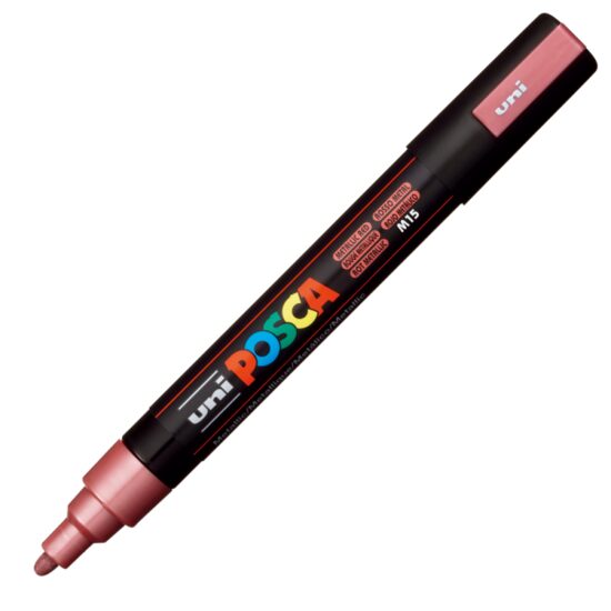 Marker UNI Posca PC-5M, varf rotund, 1.8-2.5mm Rosu metalizat