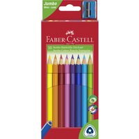 Creioane Colorate Jumbo 10 Culori + Ascutitoare Faber-Castell