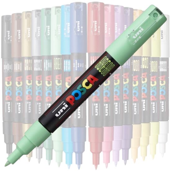 Marker UNI Posca PC-1M, varf rotund, 0.7mm Verde deschis