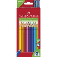 Creioane Colorate Jumbo 20 Culori + Ascutitoare Faber-Castell
