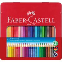 Creioane Colorate 24 Culori Cutie Metal Grip 2001 Faber-Castell