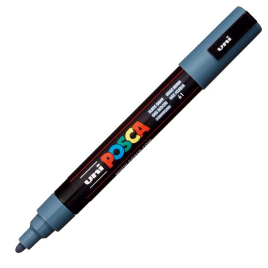 Marker UNI Posca PC-5M, varf rotund, 1.8-2.5mm Gri albastrui