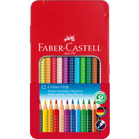 Creioane Colorate 12 Culori Cutie Metal Grip 2001 Faber-Castell