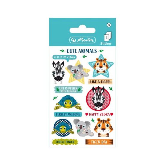 AUTOCOLANT CUTE ANIMALS SET 3 HERLITZ