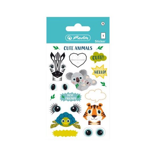 AUTOCOLANT FOLIE CUTE ANIMALS SET 3 HERLITZ