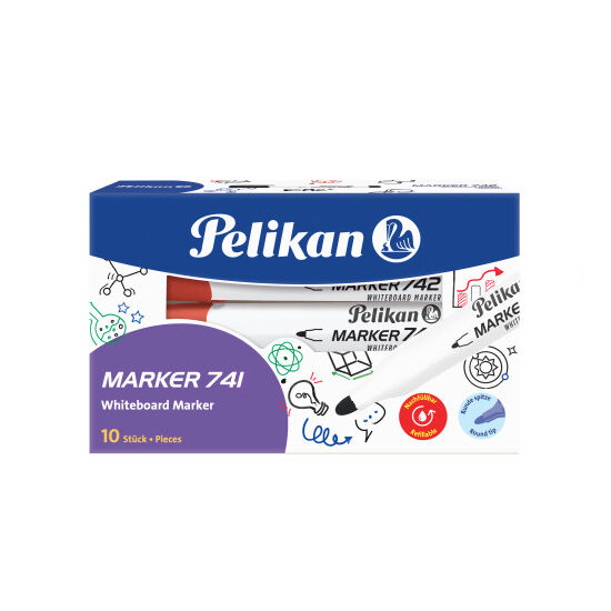 MARKER WHITEBOARD 741 ROSU PELIKAN