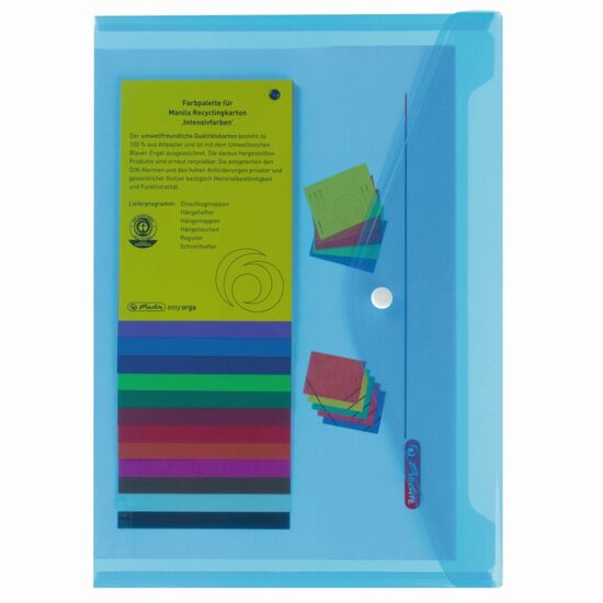 Mapa Protectie A4 Cu Capsa De Inchidere Albastru Transparent