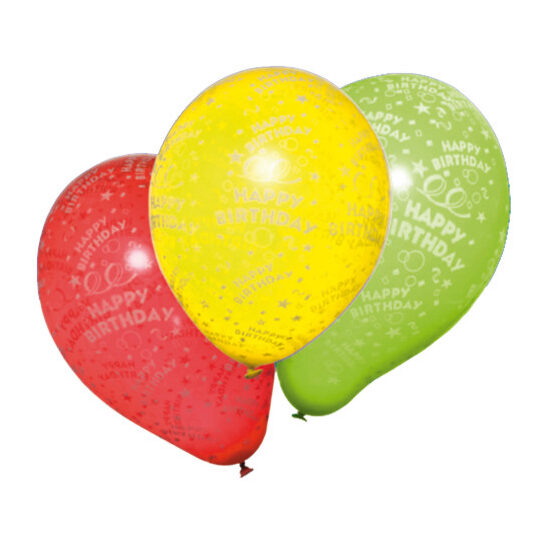 Baloane Happy Birthday, Calitate Helium, Biodegradabile, Set 10 Bucati