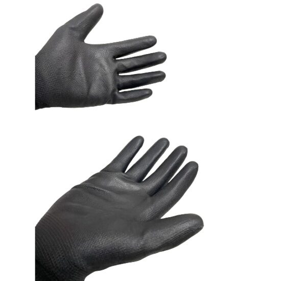 Manusi de protectie cu aplicatii din poliuretan pe degete si in palma SENSOR BLACK nr.8