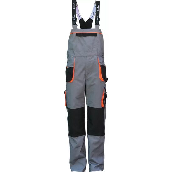Pantalon cu pieptar Master gri deschis