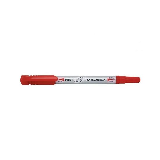 Marker permanent pentru CD/DVD Pilot Twin Rosu 0.7 mm 