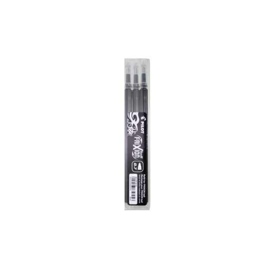 Set 3 rezerve roller Frixion Ball Pilot 0.7 mm varf mediu cu culoare Neagra