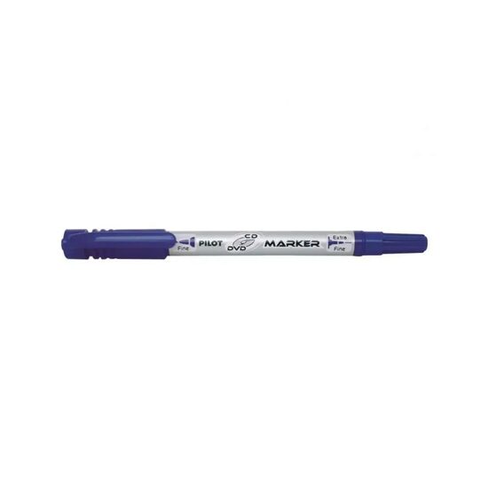 Marker permanent pentru CD/DVD Pilot Twin Albastru 0.7 mm 
