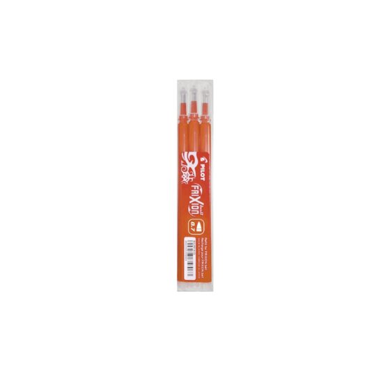 Set 3 rezerve roller Frixion Ball Pilot 0.7 mm varf mediu cu culoare Portocaliu