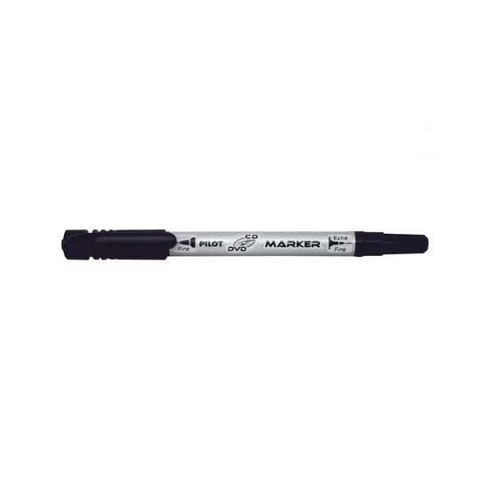 Marker permanent pentru CD/DVD Pilot Twin Negru 0.7 mm 