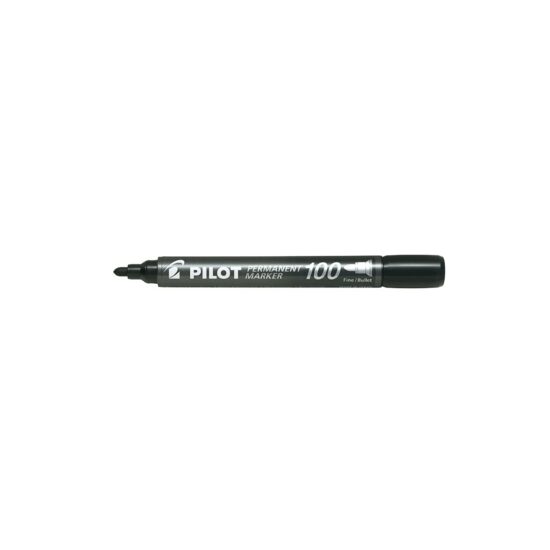 Marker permanent Pilot P100 1.0 mm varf rotund cu culoare Negru