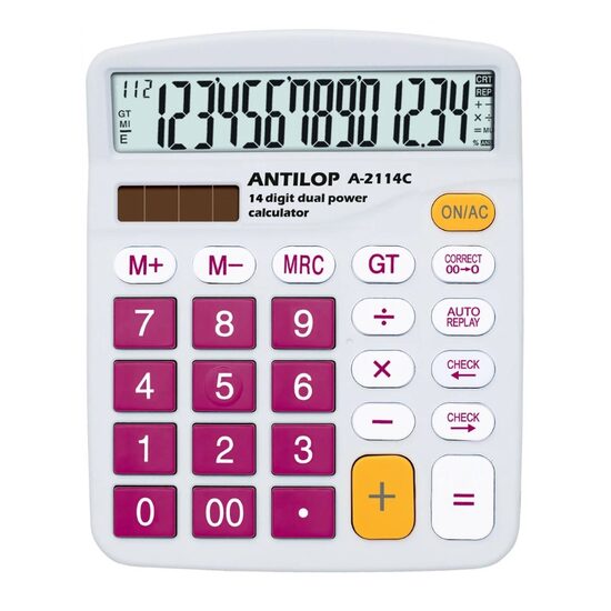 Calculator 14 digit burgundiu Antilop BlueRing