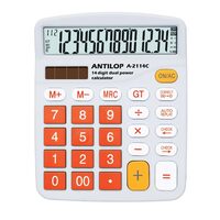 Calculator 14 digit orange Antilop BlueRing