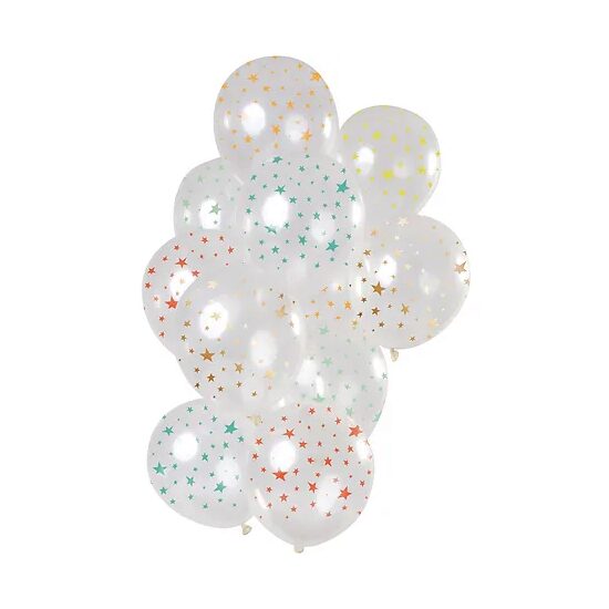 Set 12 Baloane Latex Stelute Multicolor 30 cm